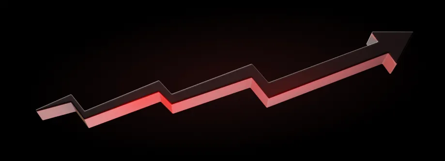 A black background with a red line on it
